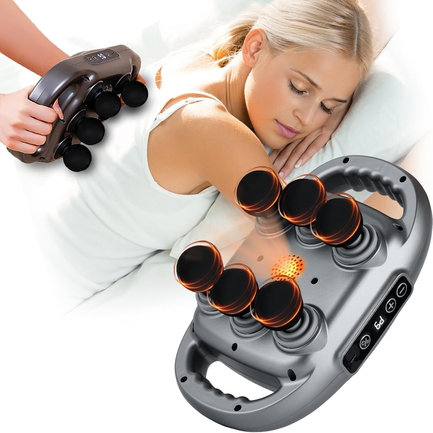 Rechargeable Improved 6 Head Functional Massager 2000 mAh Massage Gun