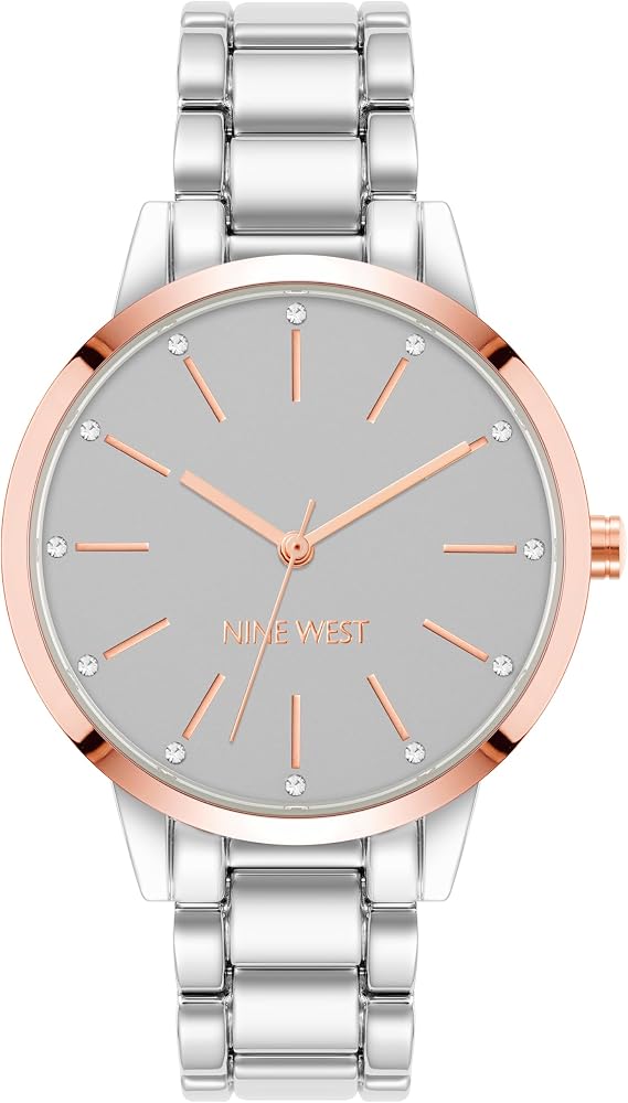 NINE WEST Women's Crystal Accented Bracelet Watch