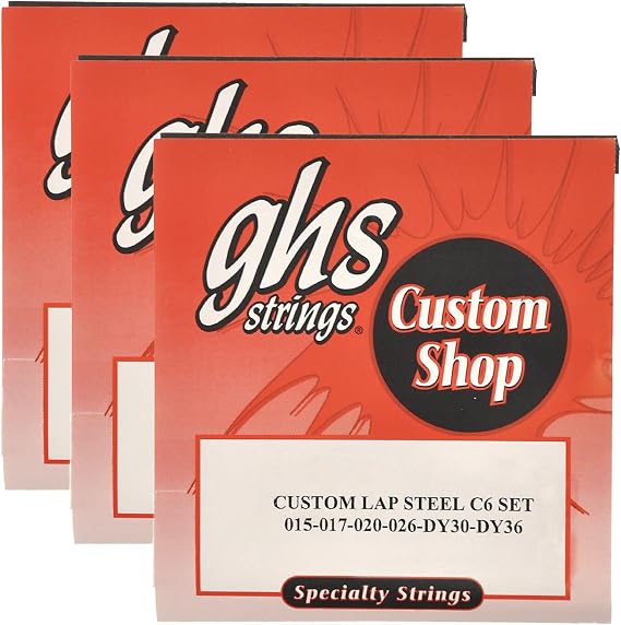 GHS Electric Lap Steel Strings C6 Tuning 15-36 (3 Pack Bundle)