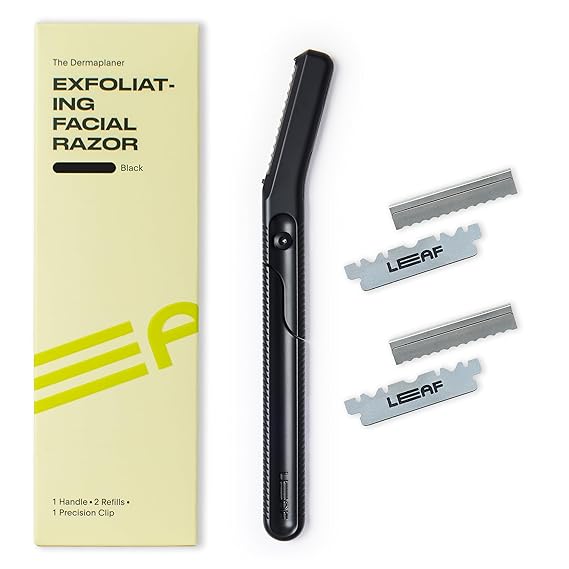 Leaf Shave Dermaplaner - Reusable Dermaplane Razor for Women - Black