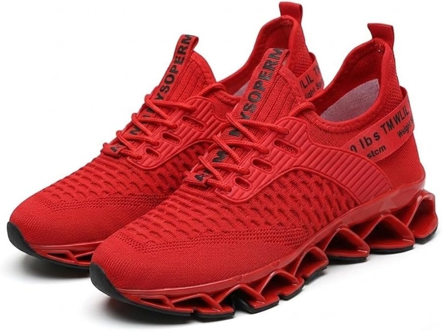 Stylish Lightweight Men's Running Shoes Breathable Mesh Sneakers with Shock-Absorbing Blade Sole for Gym Workout Comfort Athletics Walking Footwear