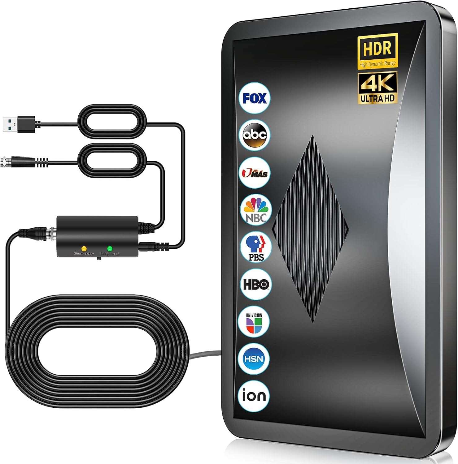 2025 Upgraded TV Antenna Up 2200 Miles Range, Digital Best Antenna for Smart Tv IndoorOutdoor 4k Local Channels, Amplified HDTV Antenna Long Range with Amplifier Signal BoosterThick Coaxial Cable