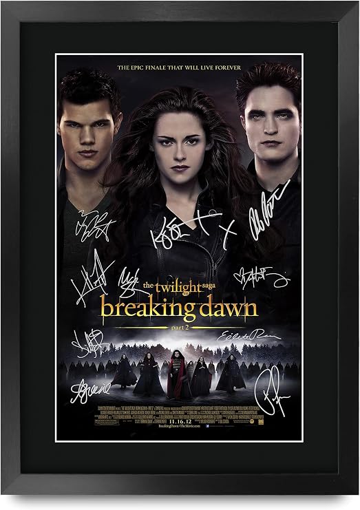 HWC Trading FR A3 Twilight 5 Breaking Dawn Part 2 Kristen Stewart Robert Pattinson Gifts Signed Autograph Display A3 Framed Print