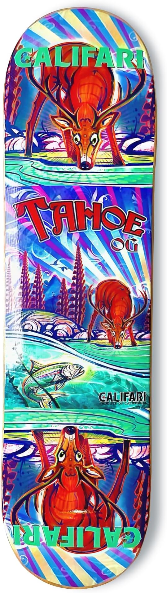 Califari's Skateboard Deck - 32" Maplewood Deck with Califari Art Decoration - Ready for Wall Mount or Just Add Trucks & Wheels