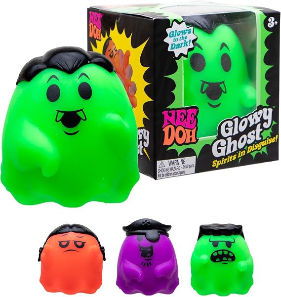 Schylling Needoh Needohween Glowy Ghost - Sensory Squeeze Toy - (Pack of 1)