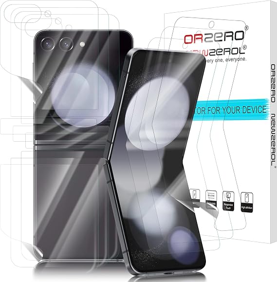NEWZEROL 3 Pack Screen Protector for Samsung Galaxy Z Flip 5 TPU Film | Inner and cover screen flexible TPU films, full coverage, case-friendly, HD clear, smooth touch and bubble-free installation