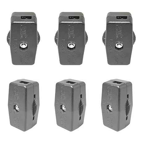 Inline Cord Switch, 6 Pack, 125V 3A Inline Switch, Thumbwheel Actuator Switches, Lamp Cord Light, Lamp Switches Replacement