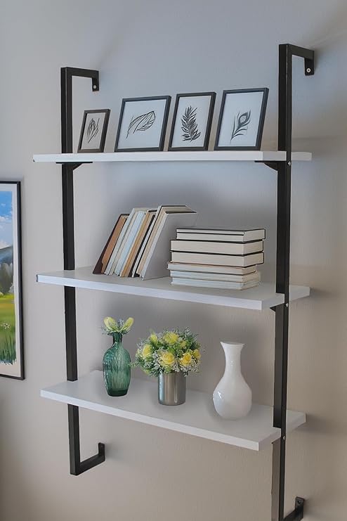 3-piece Wall mounted Bookcase, Shelf (White)