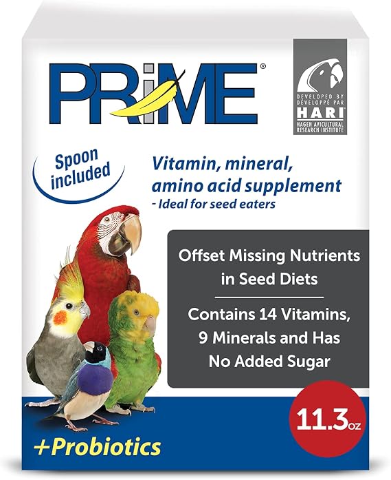 Hari Prime Parrot Vitamin, 11.3oz | Mineral and Amino Acid Supplement for Seed Eating Birds