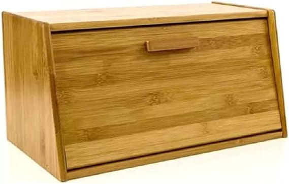 Bread Bin Kitchen Box Organiser Bread Storage Bin Durable Wood, Loaf, Lift Up With Handle, Double Layer Slide Roll Top, Countertop Food Container Home Restaurant s camping (Lift Up Lid)