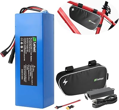 36V 48V 52V Ebike Lithium Battery with 2A Charger & Waterproof Case, 300-1600Wh Electric Bike Scooter Replacement Lithium Ion Battery Built-in Smart BMS for 200-2000W Motor 48V 18Ah for 500-1000W