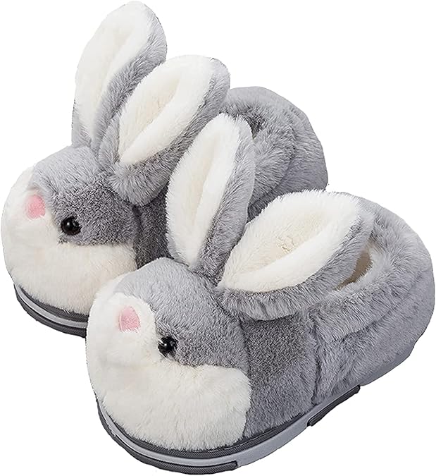 Fuzzy Bunny Slippers for Girls Warm Winter Slippers Women Home Slippers Plush Animal Slippers Pink Slippers