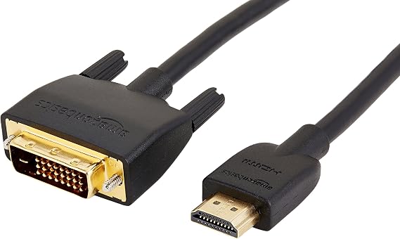 Amazon Basics HDMI to DVI Adapter Cable, Bi-Directional 1080P, Gold-Plated, 3 ft/0.9 m, Black, 10-Pack