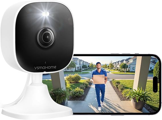 4MP Home Security Cameras with Audio and Video Outdoor Surveillance Camera Indoor 2.4GHz 5GHz Cameras for Home/Pet/Baby Compatible with Alexa Wired