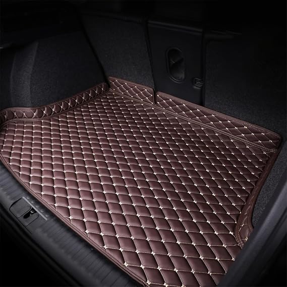 Car Cargo Liners for Toyota Yaris XP130 2011-2012, Custom Leather Trunk Mats Waterproof Anti-Slip All Weather Protection Interior Accessories,A/Brown