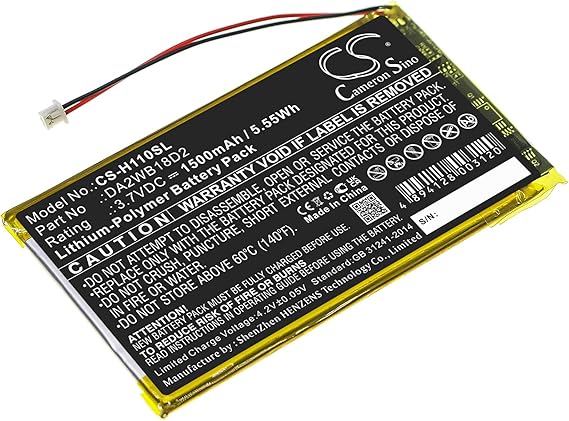 Replacement Battery Compatible for iRiver H340 MP3 Playmer H120 H110 H320 H140 (1500mAh/3.7V), DA2WB18D2 Battery