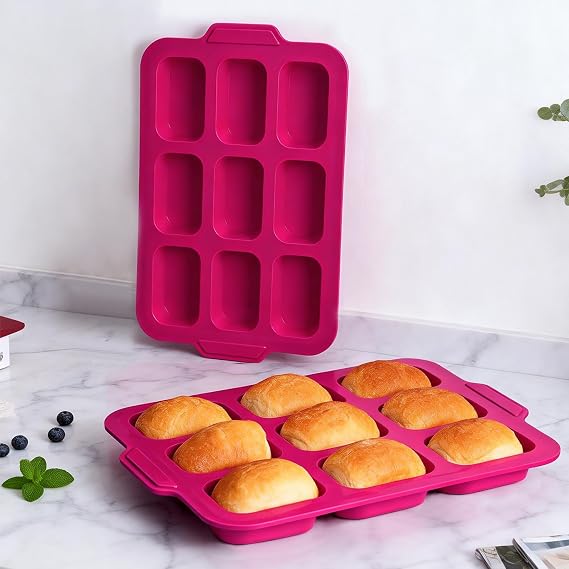 Mini Loaf Tins with Frame: Silicone Brownie Bread Tin for Baking Mould Oven