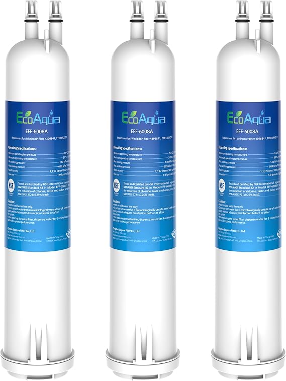 EcoAqua EDR3RXD1 Replacement for Everydrop Filter 3, 3 Pack