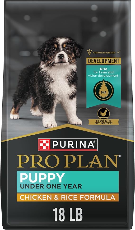 Purina Pro Plan High Protein Dry Puppy Food, Chicken & Rice, 18 lb Bag