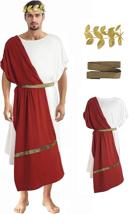 JEGERMIG Mens Toga Costume, Greek Party Outfit for Halloween