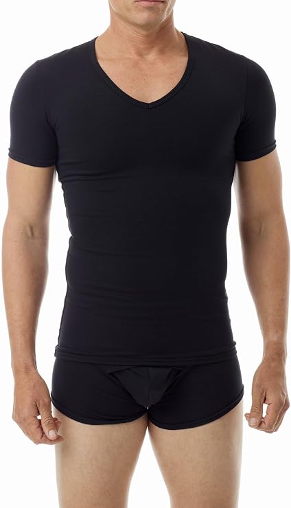 Underworks Cotton Concealer Compression V-Neck T-Shirt Top 978