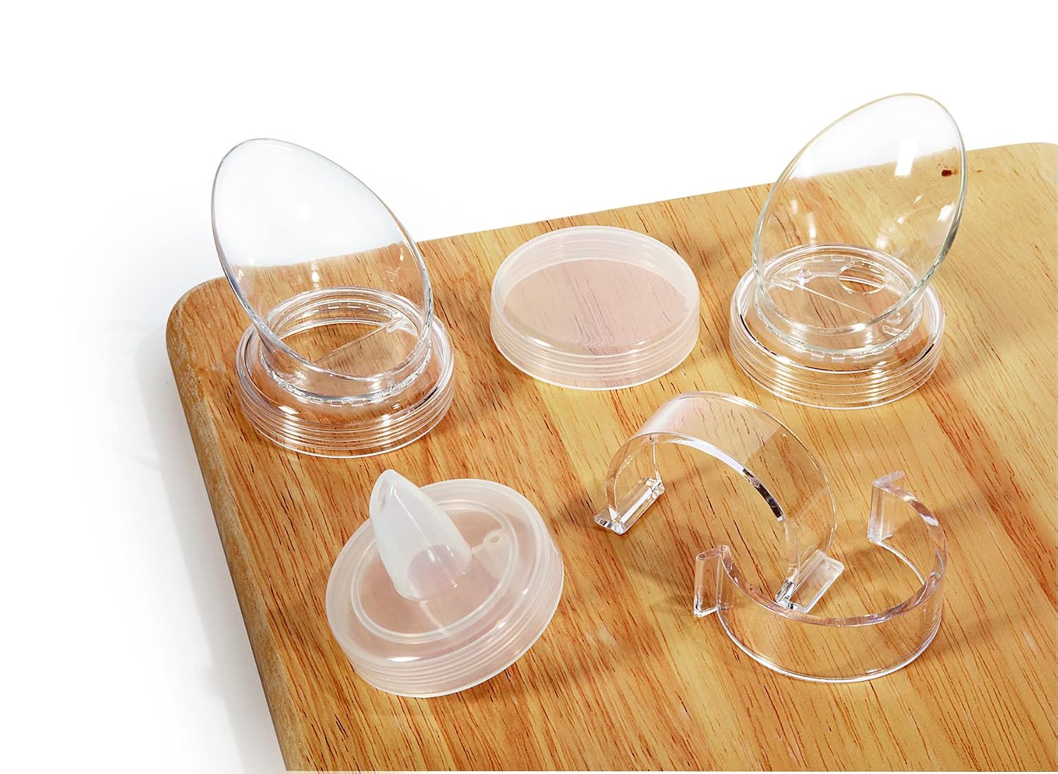G.E.T. Sm.Pour-CL Small Pour Lids for Salad Dressing, SAN, Clear Pack of 12
