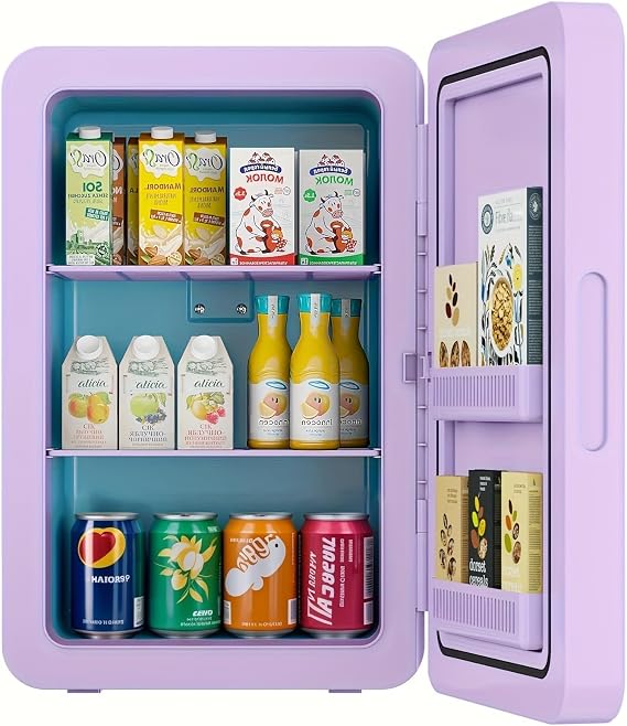 Kikihouse 22L/30Cans Mini Fridge for Bedroom, Portable Cooler & Warmer
