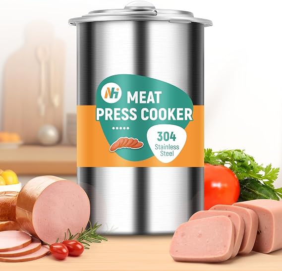 Newhai Meat Press Ham Maker, Stainless Steel Cooker Tool with Thermometer