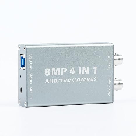 8MP AHD,TVI,CVI,CVBS to USB 2.0 Video Capture Card 1080P with Loop Out