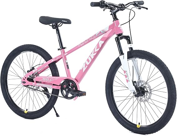 20''/ 24'' Kids Mountain Bike, Kids Bicycle for Boys and Girls, 24 Inch MTB for Boys and Girls Age 9-12 Years with Front Suspension/Double Disc Brakes/Single Speed, Multiple Colors