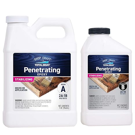 TotalBoat Clear Penetrating Epoxy Wood Sealer - 1.5 Quart Kit, Traditional