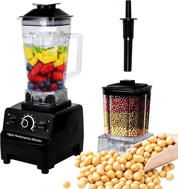 Blender Smoothie Maker with 2L Blending Jug & 600ML Grinding Jug,6 Sharp Blades Blenders for Kitchen, Smoothie Blender Max 48000 RPM, Smoothie Maker for Liquidisers, Ice,Fruit,Black