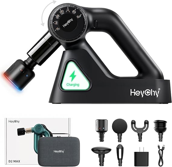 Massage Gun Deep Tissue Portable Muscle Massager Heat and Cold, Black
