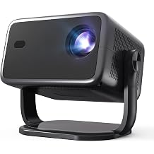 [Officially-Licensed APP & Native 1080P] Smart Projector with 4K Support, Compatible with Netflix, Mini Projector with WiFi and Bluetooth, Auto Focus & Keystone 360° Rotatable Home Theater X6Pro Black