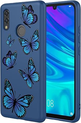 Phone Case for Huawei P Smart 2019 Case, Honor 10 Lite HRY-LX12 Pot-LX1 Case Shockproof Flexible Bumper TPU Soft Case Butterfly Pattern Phone Cover for Huawei P Smart 2019 Blue Butterfly