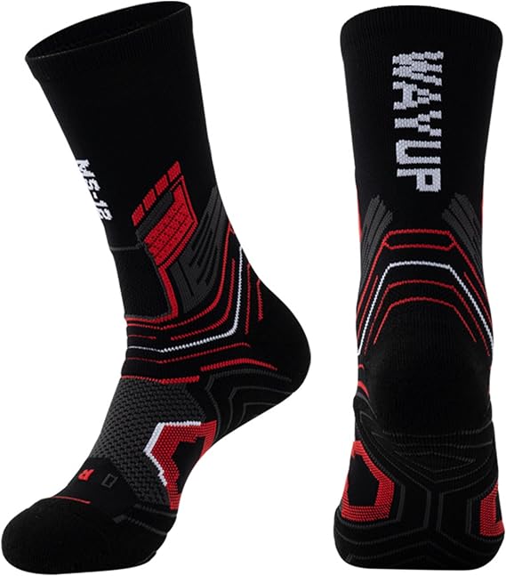 Athletic Sports Socks for Men Women, Performance Mid Calf Sock Moisture Wicking Cushioned Socks