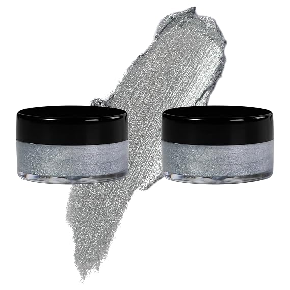 Silver Eyeshadow Cream, Blendable Smooth 2pcs Shimmer Creamy Eyeshadow