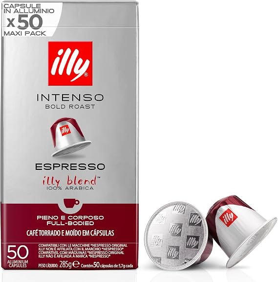 illy intenso 50 Coffee Pods Compatible with Nespresso Original Machines