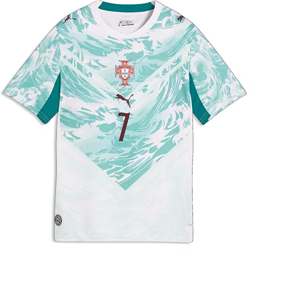 PUMA Kids Boys Portugal Away Ronaldo Crew Neck Short Sleeve Jersey Casual - White