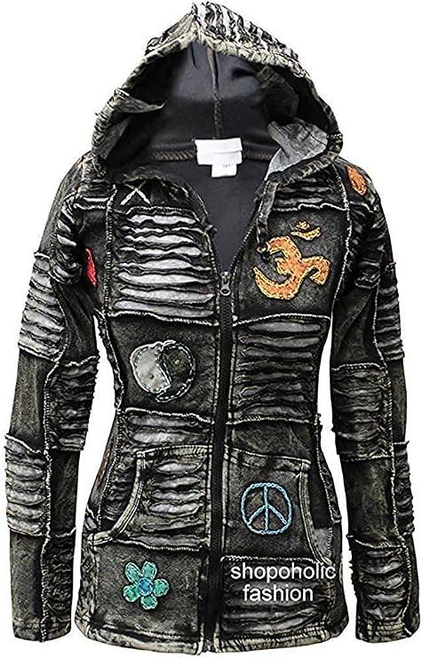 Shopoholic Fashion Women's Gothic Pointed Hood Razor Cut Zip Up Hoodie
