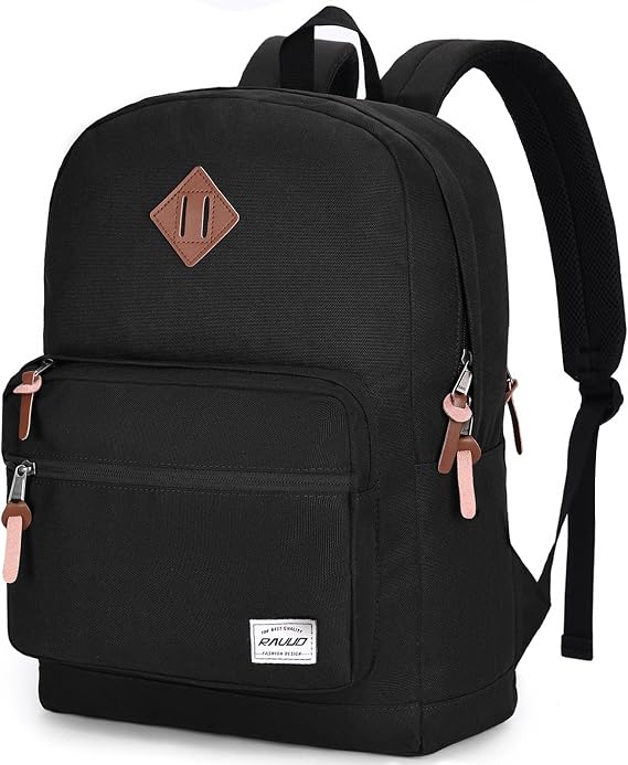 School Backpack Men Women,20L Black Rucksack School Bag for 15.6" Laptop