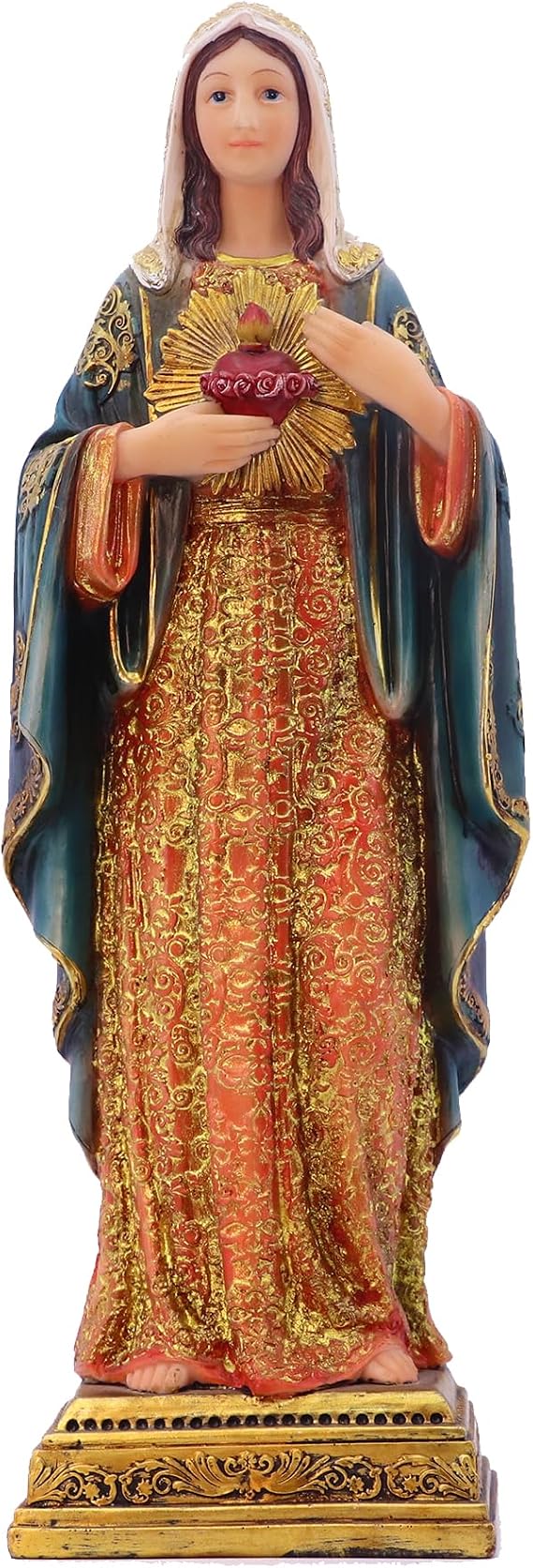 Virgin Mary Statue Sacred Heart Figure Resin Sculpture Savior Figurine Catholic Religious Home Chapel Decoration