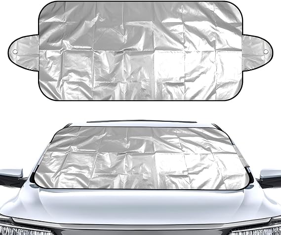 Car Shade Front Windshield, 59" X 28" Large Heat Absorption Coating Foldable UV Protection Windshield Sun Shade,Easy to Clean Windshield Cover Sun Shade for SUVs,Sedan,Trucks,Vehicles