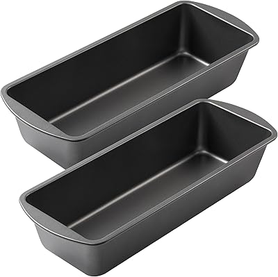 Tiawudi Extra Large Bread Pan, 13 x 5 Long Loaf Pan, Nonstick Baking Pan, Rectangular Loaf Tin, Set of 2