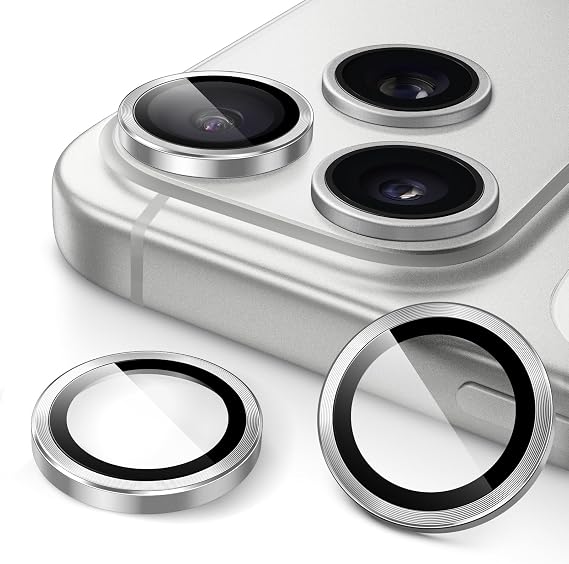 JETech Camera Lens Protector for iPhone 17 Pro/17 Pro Max, Silver, 1 Set