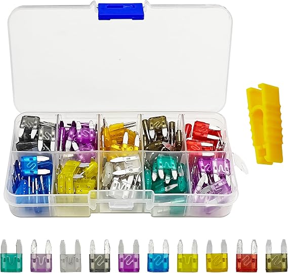 HAOBO 120PCS Car Fuses Assortment Kit, Automotive Mini Fuse, Low Profile Mini Blade Fuse Assortment with Fuse Puller, 2A 3A 5A 7.5A 10A 15A 20A 25A 30A 35A Replacement Fuses for Car RV Truck Boat