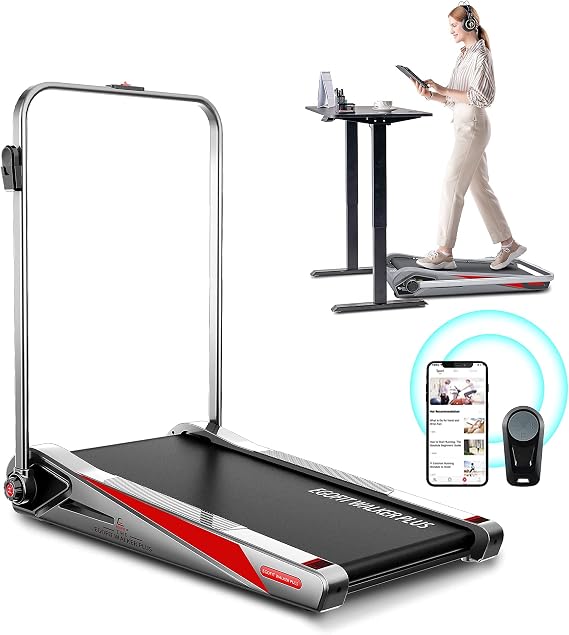 Walker Pro Under Desk Motorized Folding Small Walking Treadmill for Home & Office, Installation-Free with LCD Display, Compact Fit Standing Desk Treadmills