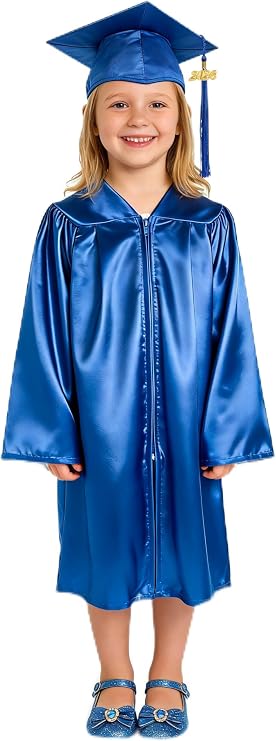 GradPlaza Kids Graduation Cap and Gown Set with 2026 Tassel Shiny