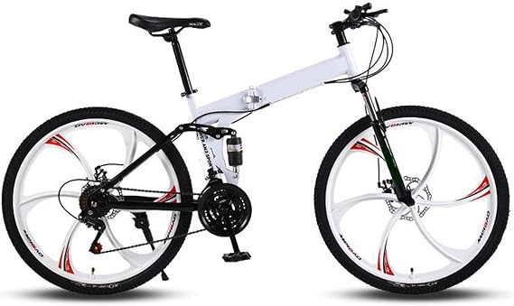 Men's Mountain Bike 26 Inch Full Suspension Mountain Bike Shock Absorption Off-Road Bike Adult Folding Bicycle 160kg Load Double Disc Brake System