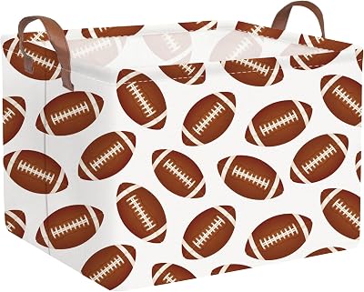 FXOLCSHE Rectangular Football Basket,Toy Organizer,Gift basket with handles,Kids Toys Storage Basket,Gift Box,Room decor Footballs
